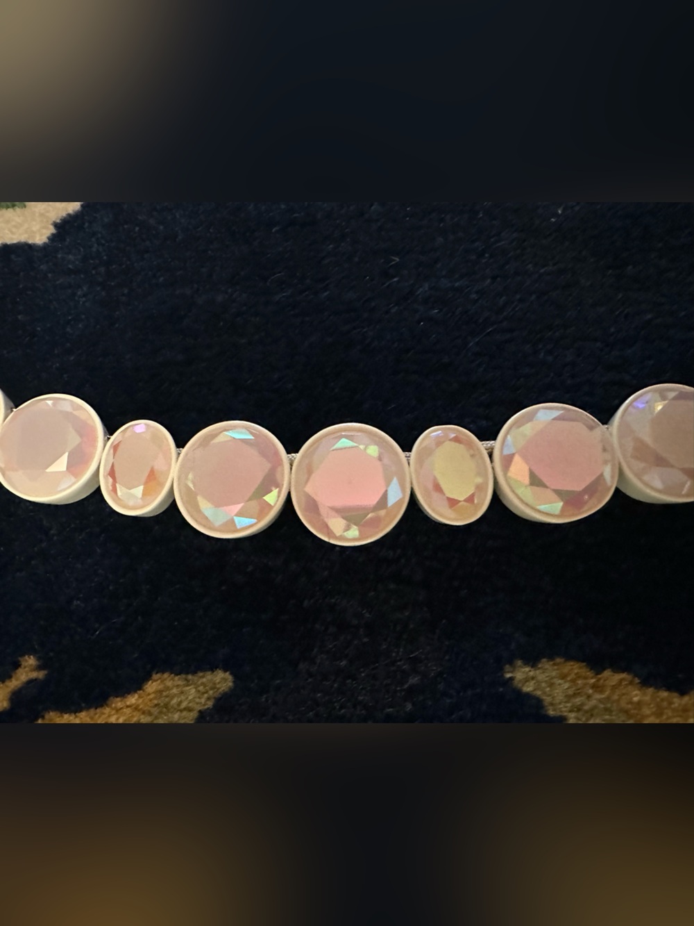 J.CREW Maximalist Brûlée Rare Vtg Cream Enamel Necklace Crystalline Spherical - Picture 4 of 15